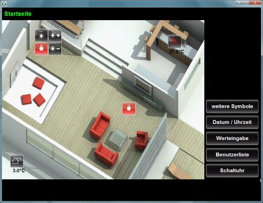 Screenshot: Start-up screen of the visualisation