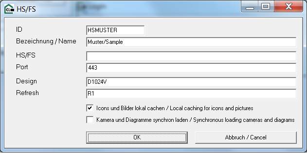 Schermata: Maschera di impostazione