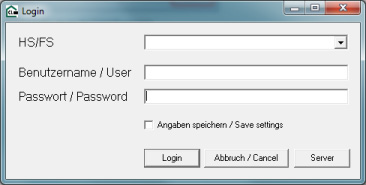 Schermata: Maschera di login vuota