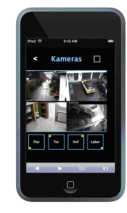 pagina Visu con 4 videocamere