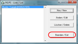 Screenshot: Maske HomeServer-Liste