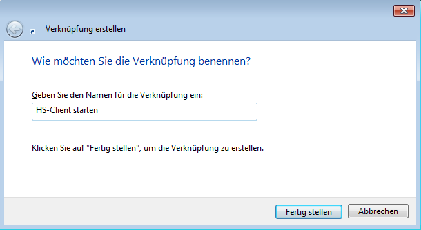 Screenshot: “Create link (2)” window