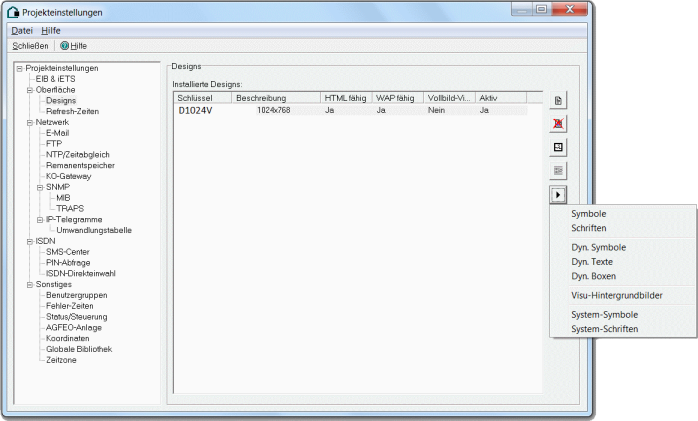 Project settings mask